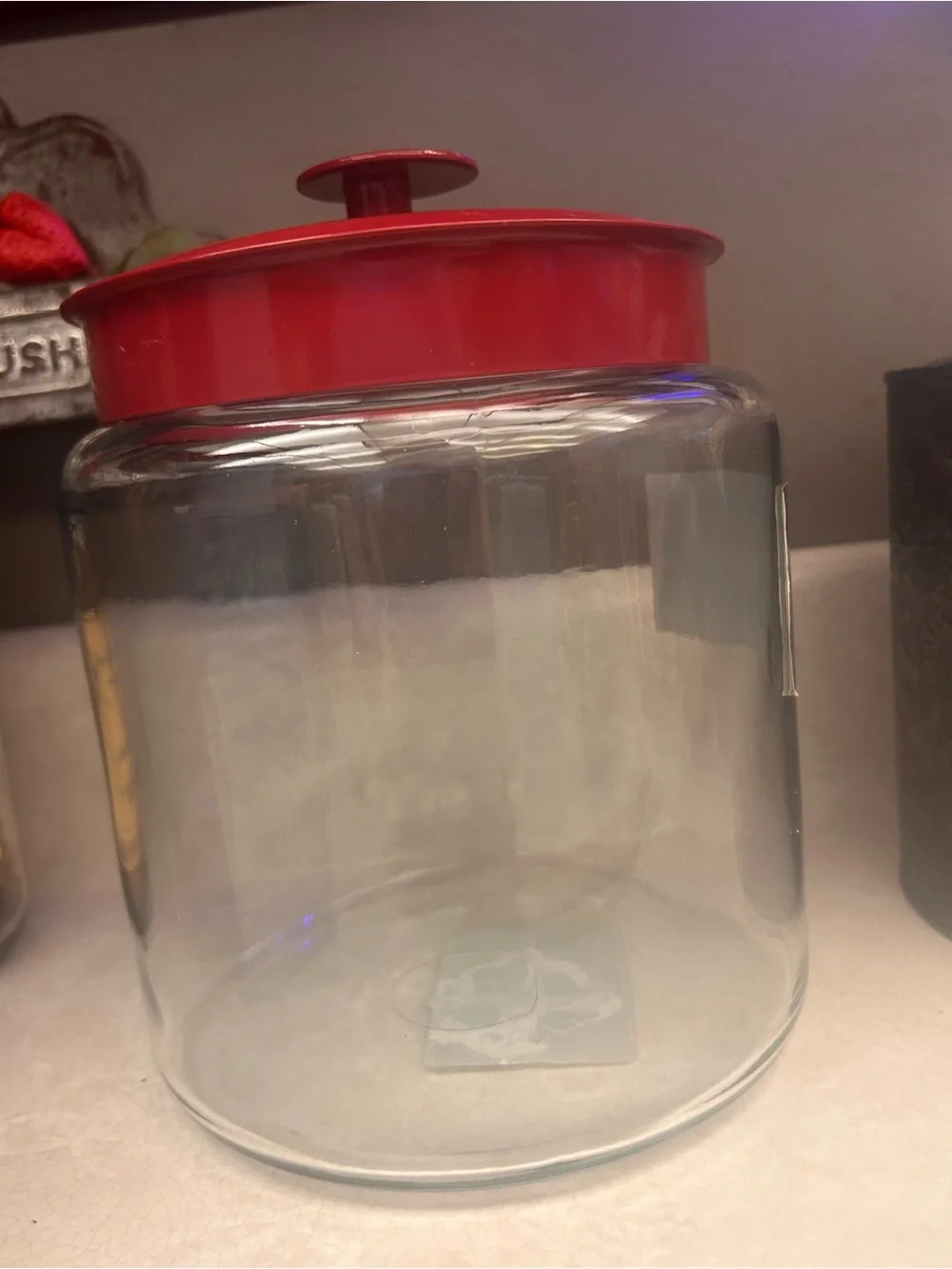 Vtg KOEZE’s Lidded Glass Cashew Nut Jar Counter Top Apothecary Store Display